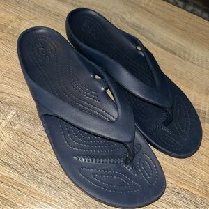 Crocs Iconic Flip Flops Navy Blue Sandals Size US 9 Women's NEW